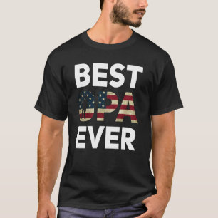 Bester Opa je amerikanische Flagge Deutscher Veter T-Shirt