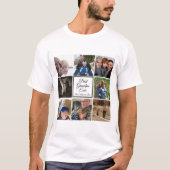 Bester Opa je Foto Collage benutzerdefinierte Text T-Shirt (Vorderseite)