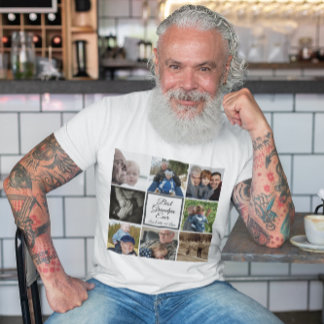 Bester Opa je Foto Collage benutzerdefinierte Text T-Shirt