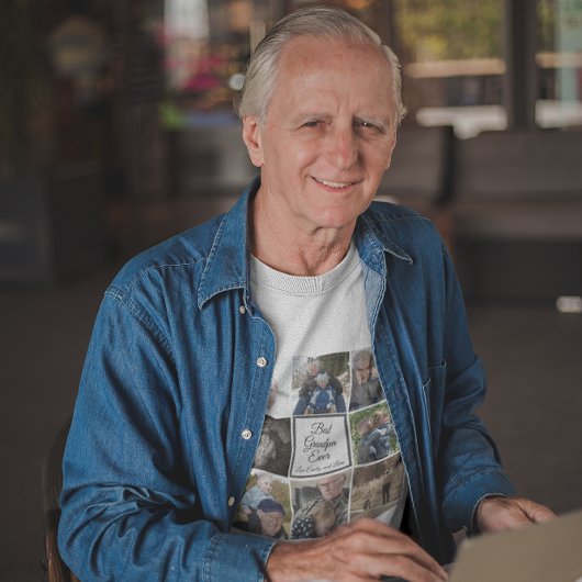 Bester Opa je Foto Collage benutzerdefinierte Text T-Shirt