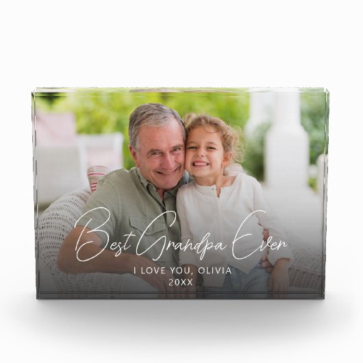 Bester Opa je Niedlicher Enkelkind-Sake Fotoblock (Vorderseite)