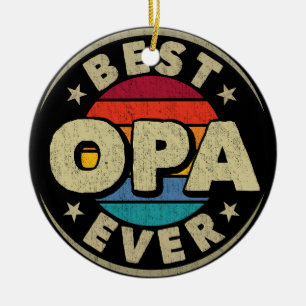 Bester Opa je Retro Vintager Opa Vatertag Keramik Ornament