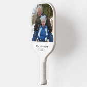 Bester Opa-je-Spaß-Foto-Typografie-Text Pickleball Schläger (Links)