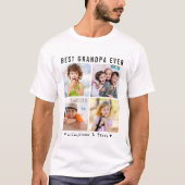 Bester Opa je vier Foto Keepake-Geschenk T-Shirt (Vorderseite)