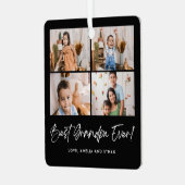 Bester Opa je vier Foto Ornament Aus Metall (Vorderseite links)