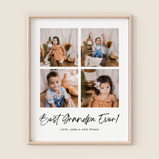 Bester Opa je vier Foto Poster