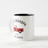 Bester Opa je Vintager roter LKW Zweifarbige Tasse (Vorderseite Links)