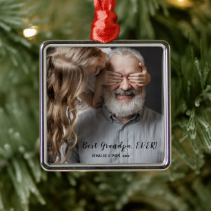 Bester Opa je, Weihnachten 1 Foto Ornament Aus Metall