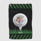Bester Opa Mit Foto Personalisiert Golfhandtuch (Vorderseite)