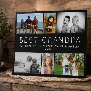 Bester Opa Moderne 6-Foto-Collage Vater-Tag Fotoplatte