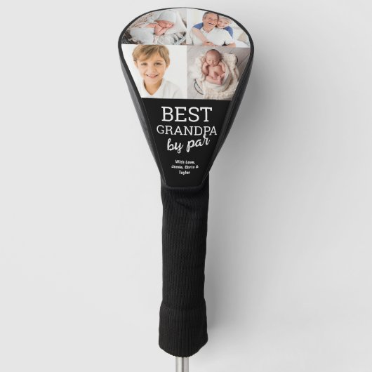 Bester OPA nach Par Custom 4 Fotos Collage Golf Headcover (Vorderseite)