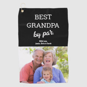 Bester Opa nach Par Foto Vater-Tag Benutzerdefinie Golfhandtuch