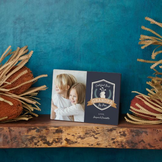 Bester Opa nach Par | Golf Opa Foto Fotoplatte (Seite)