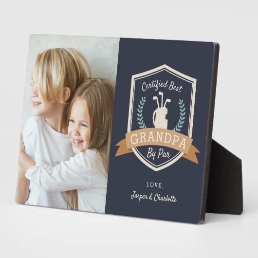 Bester Opa nach Par | Golf Opa Foto Fotoplatte (Seite)