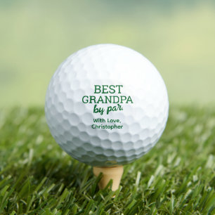 Bester Opa nach Par Modern Green Typography Custom Golfball
