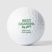 Bester Opa nach Par Modern Green Typography Custom Golfball (Vorderseite)