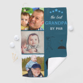 Bester Opa nach Par | Monogramm Foto Collage Golf Golfhandtuch (Insitu)