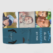 Bester Opa nach Par | Monogramm Foto Collage Golf Golfhandtuch (Horizontal)