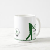 BESTER OPA NACH PAR Monogramm Golfer Kaffeetasse (VorderseiteRechts)