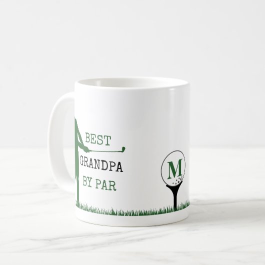 BESTER OPA NACH PAR Monogramm Golfer Kaffeetasse (Vorderseite Links)