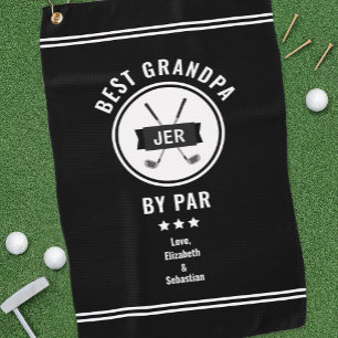 Bester Opa nach Par Schwarz-Weiß-Monogramm Golfhandtuch