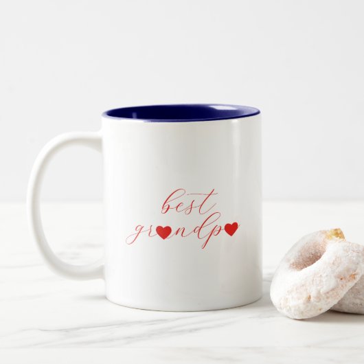 Bester Opa, Opa-Geschenk, Modern Zweifarbige Tasse (Mit Donut)