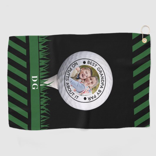 Bester Opa per Par keine Putten über es Foto Golfhandtuch (Horizontal)