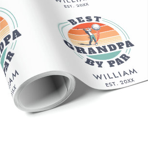 Bester Opa Ruhestand Golf Vater Retro Custom Geschenkpapier