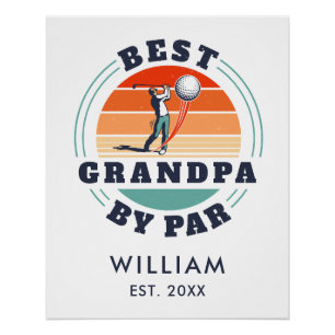 Bester Opa Ruhestand Golf Vater Retro Custom Poster