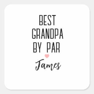 Bester Opa Von Par Benutzerdefinierter Name Quadratischer Aufkleber