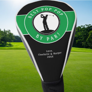 Bester Opa von Par Eleganter Golfer Schwarz Grün Golf Headcover