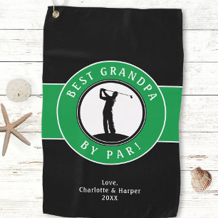 Bester Opa von Par Eleganter Sport Golfspieler Ben Golfhandtuch