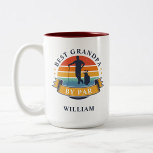 Bester Opa Von Par Personalisierter Golfer Zweifarbige Tasse