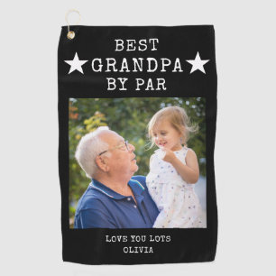 Bester Opa von Par Personalisiertes Foto Geschenk Golfhandtuch