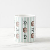 Bester Papa Aller Cute Streifen Baby Gesicht Foto Kaffeetasse (Mittel)