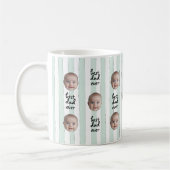 Bester Papa Aller Cute Streifen Baby Gesicht Foto Kaffeetasse (Links)