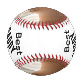 Bester Papa Aller Modern Personalisiert 2 Foto Baseball (Rückseite)