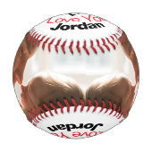 Bester Papa Aller Modern Personalisiert 2 Foto Baseball (Vorderseite)