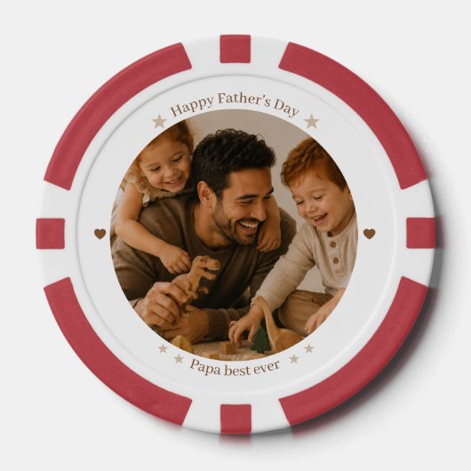 Bester Papa Aller Poker Chips - Vatertagsgeschenk (Vorderseite)
