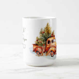 Bester Papa Aller Retro-LKW mit Weihnachtsbaum Kaffeetasse