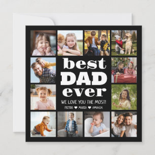 Bester Papa Aller Zeiten 12 Foto-Collage  Feiertagskarte
