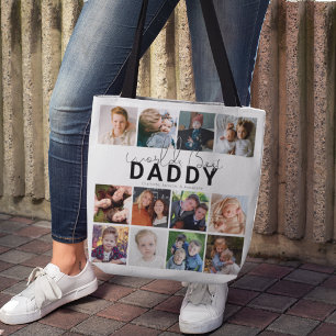 Bester Papa Aller Zeiten 12 Foto-Collage Personali Tasche