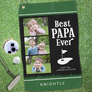 BESTER PAPA ALLER ZEITEN 3 Fotos Personalisiert Golfhandtuch