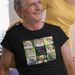 Bester Papa Aller Zeiten 8 Foto-Collage Enkelkinde T-Shirt