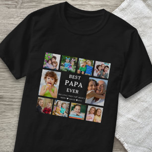 Bester Papa Aller Zeiten Enkelkinder 10 Foto-Colla T-Shirt