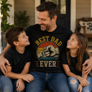 Bester Papa Aller Zeiten Faustschlag Retro Vintage T-Shirt