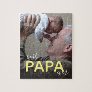 Bester Papa Aller Zeiten Foto Moderne Schrift Groß Puzzle