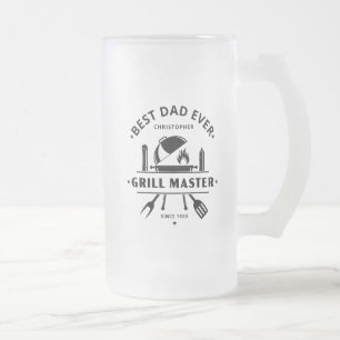 Bester Papa Aller Zeiten Grillmeister Schwarzbie Mattglas Bierglas