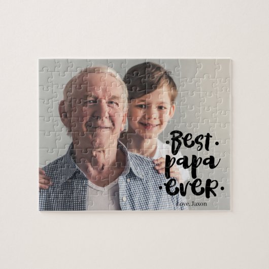 Bester Papa aller Zeiten - Personalisiertes Fotoge Puzzle (Horizontal)