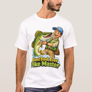 Bester Papa aller Zeiten Pike Master lustiger Angl T-Shirt